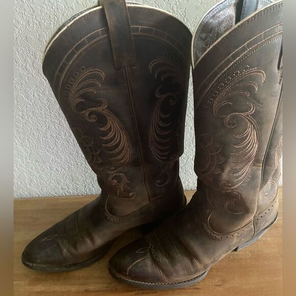 ARIAT Women’s Magnolia Western Boots Distressed Brown 7.5 B Rodeo Boho - Picture 2 of 16